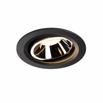 SLV NUMINOS DL L, Indoor LED Deckeneinbauleuchte schwarz/chrom 3000K 55° kardanisch dreh- und schwenkbar