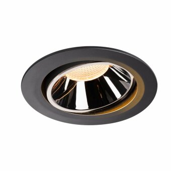 SLV NUMINOS DL XL, Indoor LED Deckeneinbauleuchte schwarz/chrom 2700K 40° kardanisch dreh- und schwenkbar