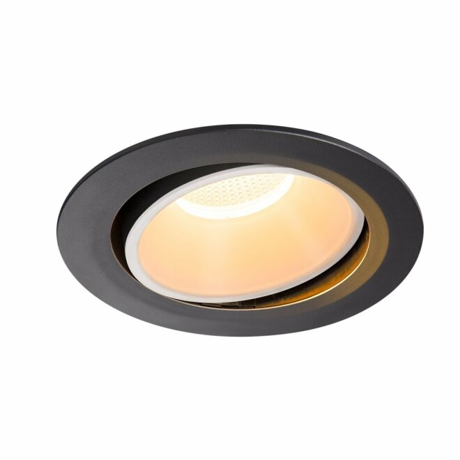 SLV NUMINOS DL XL, Indoor LED Deckeneinbauleuchte schwarz/weiß 2700K 55° kardanisch dreh- und schwenkbar