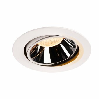 SLV NUMINOS DL XL, Indoor LED Deckeneinbauleuchte weiß/chrom 2700K 20° kardanisch dreh- und schwenkbar