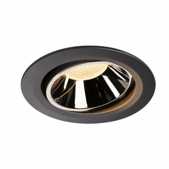 NUMINOS DL XL, Indoor LED Deckeneinbauleuchte schwarz/chrom 3000K 40° kardanisch dreh- und schwenkbar