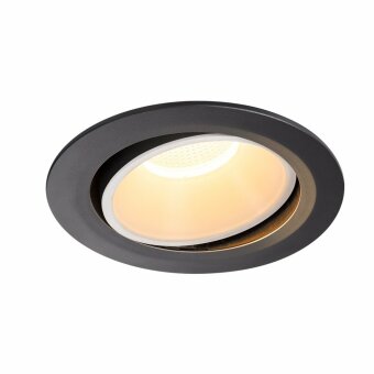 SLV NUMINOS DL XL, Indoor LED Deckeneinbauleuchte schwarz/weiß 3000K 55° kardanisch dreh- und schwenkbar