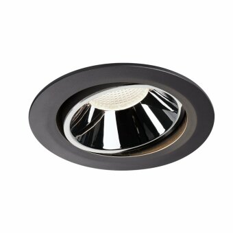 SLV NUMINOS DL XL, Indoor LED Deckeneinbauleuchte schwarz/chrom 4000K 55° kardanisch dreh- und schwenkbar