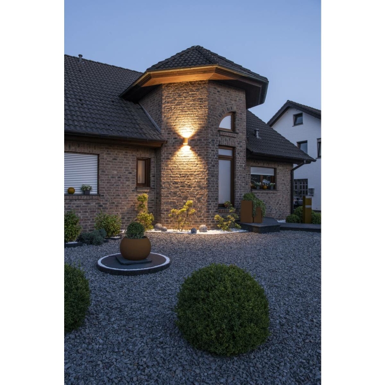 SLV RUSTY© UP/DOWN Outdoor LED Wandleuchte rund rost IP65 CCT switch 3000/4000K