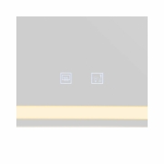 TRUKKO WL Badezimmer Spiegel mit LED Beleuchtung dimmbar eckig defog alu