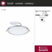 LED Einbaupanel Areo VariFit IP44 rund 230mm 16W Chrom matt WarmDim-Stepschaltung
