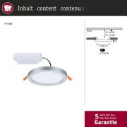 LED Einbaupanel Areo VariFit IP44 rund 118 6,5W 3.000K Chrom matt