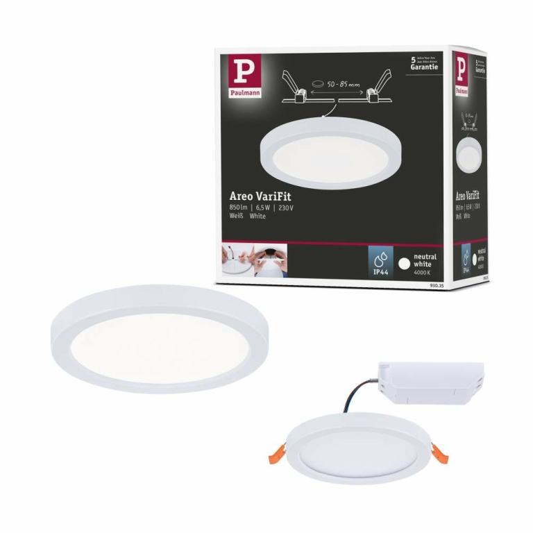 Paulmann LED Einbaupanel Areo VariFit IP44 rund 118 6,5W 4.000K Weiß