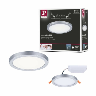 Paulmann LED Einbaupanel Areo VariFit IP44 rund 118 6,5W 4.000K Chrom matt