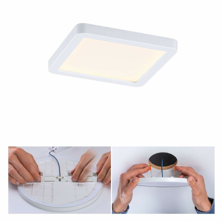 Paulmann LED Einbaupanel Areo VariFit IP44 eckig 118x118mm 6,5W 3.000K Weiß