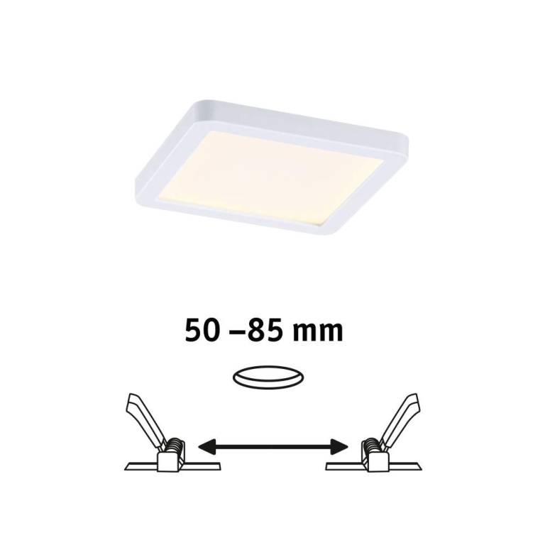 Paulmann LED Einbaupanel Areo VariFit IP44 eckig 118x118mm 6,5W 3.000K Weiß