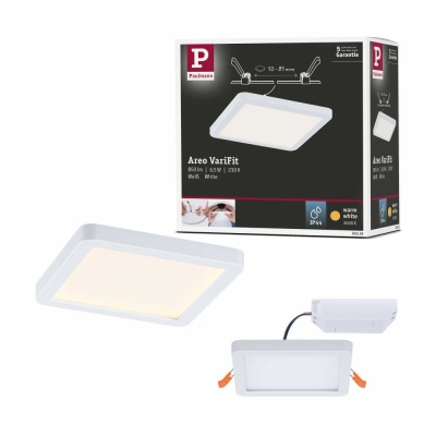 Paulmann LED Einbaupanel Areo VariFit IP44 eckig 118x118mm 6,5W 3.000K Weiß