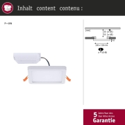LED Einbaupanel Areo VariFit IP44 eckig 118x118mm 6,5W 3.000K Weiß