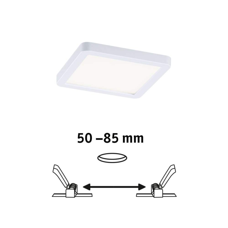 Paulmann LED Einbaupanel Areo VariFit IP44 eckig 118x118mm 6,5W 4.000K Weiß