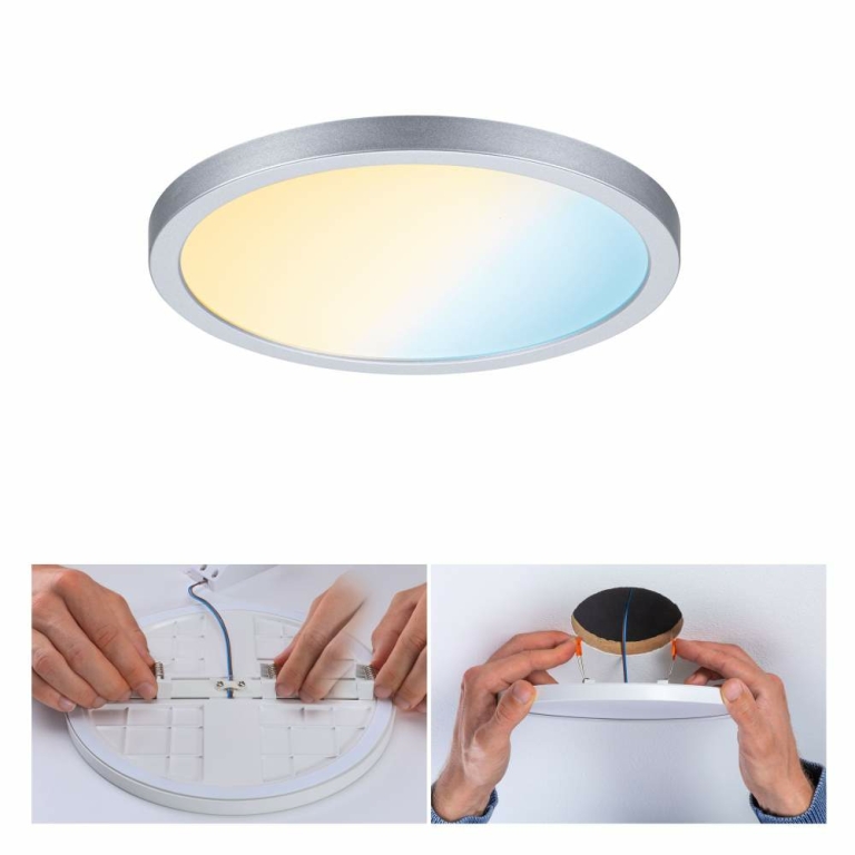 Paulmann Smart Home Zigbee LED Einbaupanel Areo VariFit IP44 rund 175mm 13W Chrom matt Tunable White