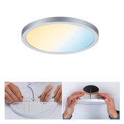 Smart Home Zigbee LED Einbaupanel Areo VariFit IP44 rund 175mm 13W Chrom matt Tunable White