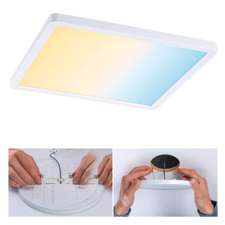 Paulmann Smart Home Zigbee LED Einbaupanel Areo VariFit IP44 eckig 230x230mm 16W Weiß Tunable White