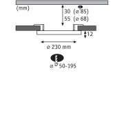 LED Einbaupanel Areo VariFit IP44 3-Stufen-dimmbar  230mm 16W 3.000K Weiß