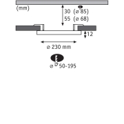 LED Einbaupanel Areo VariFit IP44 3-Stufen-dimmbar  230mm 16W 3.000K Chrom