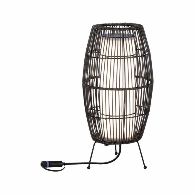 Paulmann Plug & Shine Lichtobjekt Basket 40cm IP44 3000K 7,8W Braun Rattan