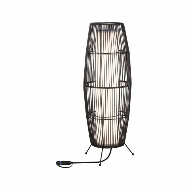 Plug & Shine Lichtobjekt Basket 60cm IP44 3000K 8W Braun Rattan