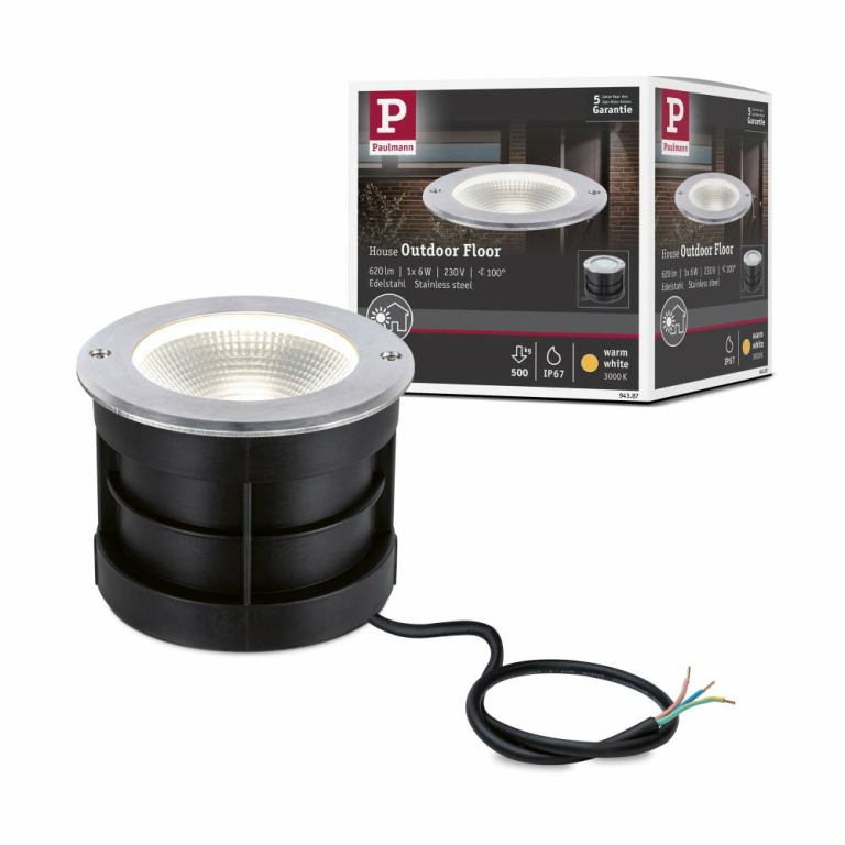 Paulmann Bodeneinbauleuchte Floor IP67 3.000K 6W Edelstahl 230V