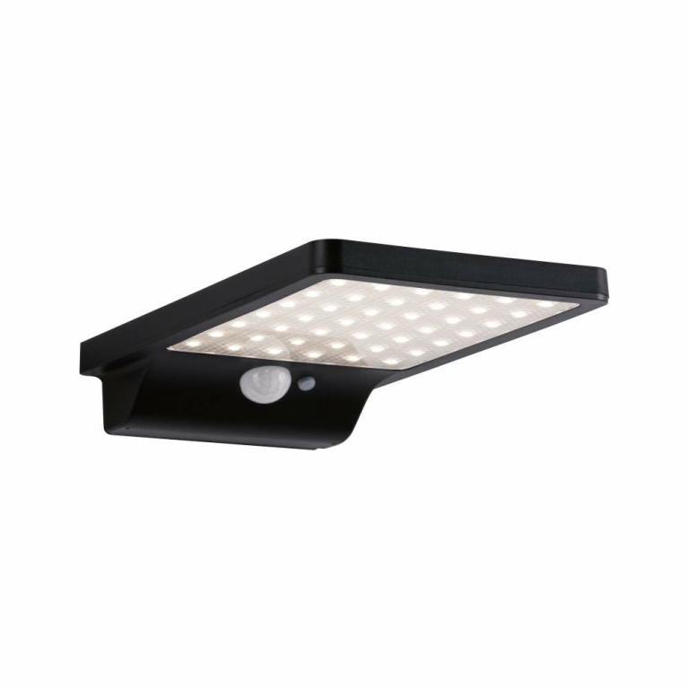 Paulmann Solar Wandleuchte Solveig Schwarz IP44 Warmweiß mit Dämmerungssensor und Bewegungsmelder