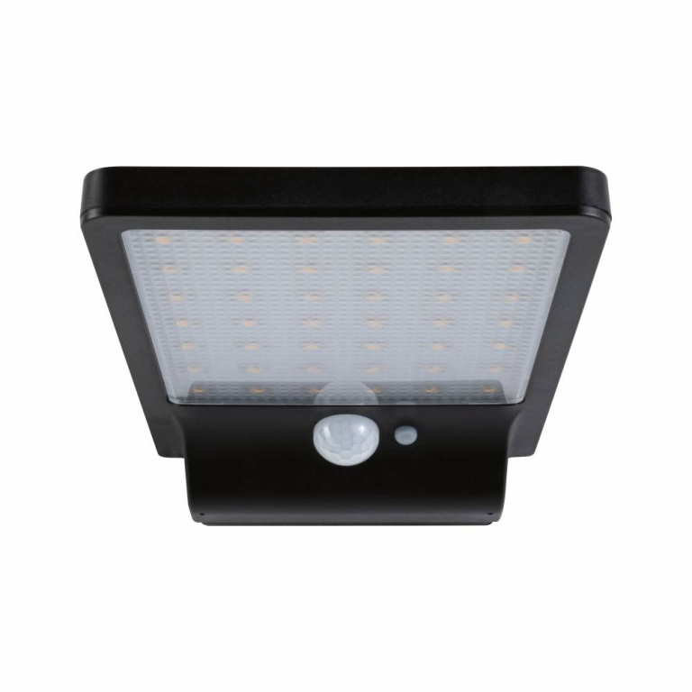 Paulmann Solar Wandleuchte Solveig Schwarz IP44 Warmweiß mit Dämmerungssensor und Bewegungsmelder