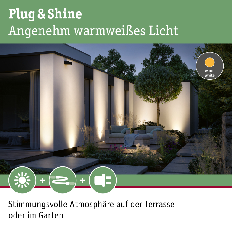 Paulmann Plug & Shine LED Bodeneinbauleuchte IP67 3000K 11W Ø 82mm Einzelspot