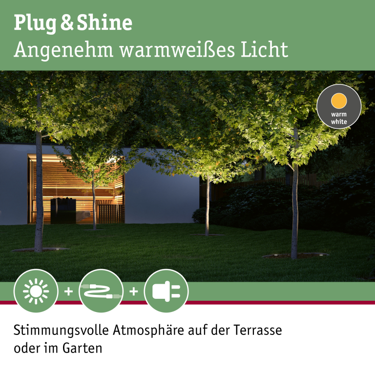 Paulmann Plug & Shine LED Bodeneinbauleuchte IP67 3000K 6W Ø 76mm Einzelspot