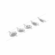 LED Seilsystem RoundMac Basisset 5x280lm 5x4,5W 3000K 230/12V Weiß/Chrom