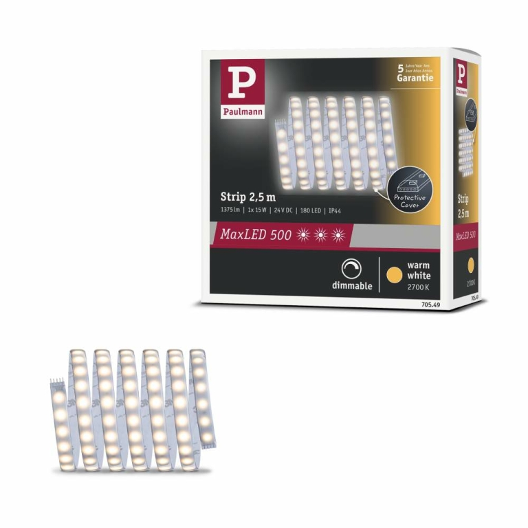 Paulmann MaxLED 500 Strip beschichtet 2,5m Warmweiß Protect Cover