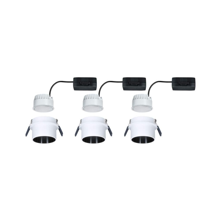 Paulmann Einbauleuchte LED Gil 6W Weiß matt#Schwarz matt IP44 2.700K 3-Stufen-dimmbar