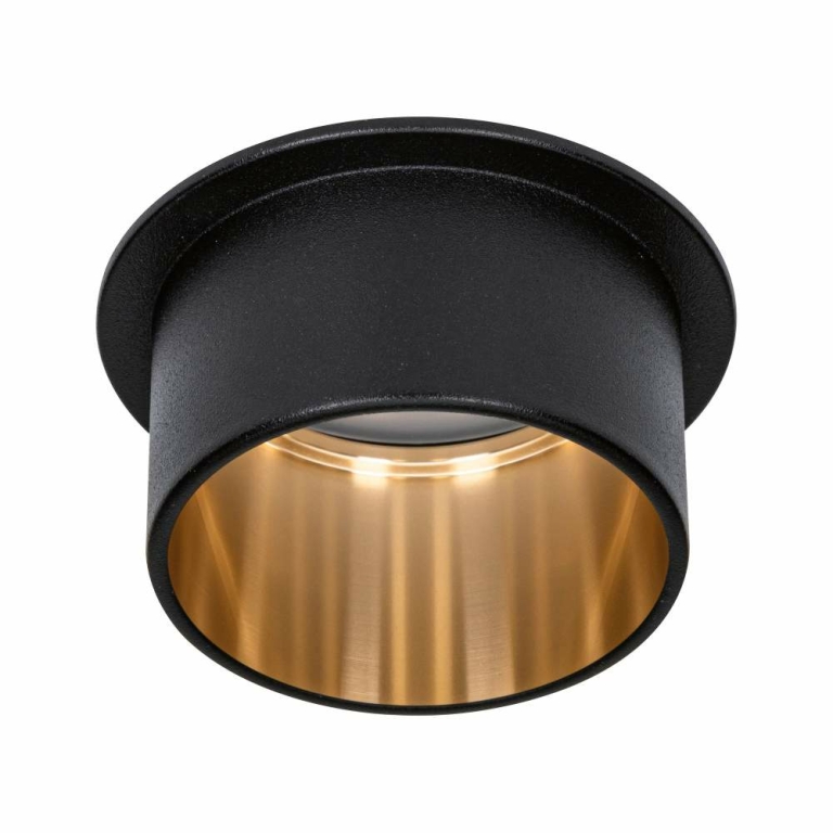 Paulmann Einbauleuchte LED Gil 6W Schwarz matt#Gold IP44 2.700K 3-Stufen-dimmbar