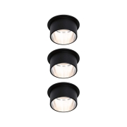 Einbauleuchte LED Gil 6W Schwarz matt#Eisen gebürstet IP44 2.700K 3-Stufen-dimmbar