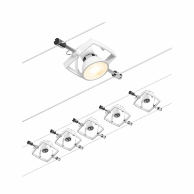 Paulmann Seilsystem Mac II Basisset GU5,3 max. 5x10W 230/12V Weiß matt/Chrom