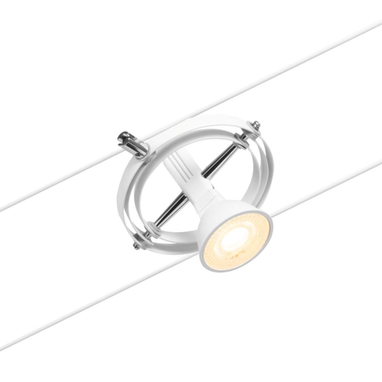 Paulmann Seilsystem Cardan Basisset GU5,3 max. 5x10W 230/12V Weiß matt/Chrom