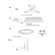 Seilsystem Cardan Basisset GU5,3 max. 5x10W 230/12V Weiß matt/Chrom
