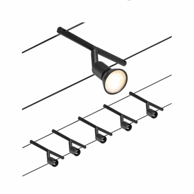 Paulmann Seilsystem Salt Basisset GU5,3 max. 5x10W 230/12V Schwarz matt/Chrom