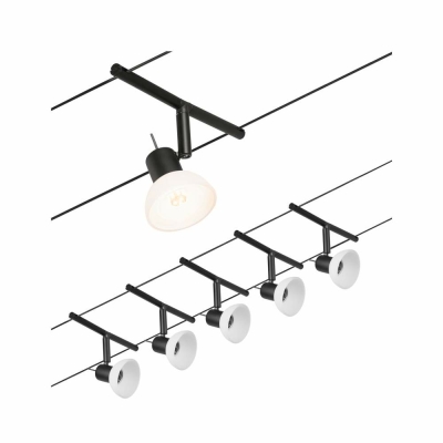 Paulmann Seilsystem Sheela Basisset GU5,3 max. 5x10W 230/12V Schwarz matt/Chrom