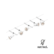 Seilsystem Salt Basisset GU5,3 max. 5x10W 230/12V Weiß matt/Chrom