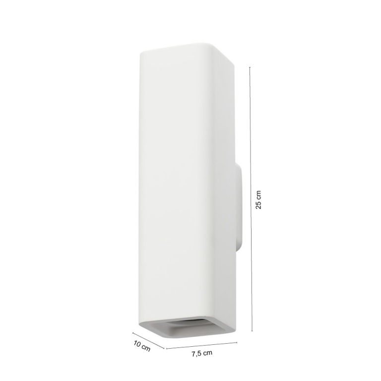 famlights famlights | Gipswandleuchte Thorsten in Weiß GU10 max. 2 x 35W