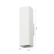 famlights | Gipswandleuchte Thorsten in Weiß GU10 max. 2 x 35W