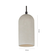 famlights | Betonpendelleuchte Daniela mit schwarzem Kabel in Grau E27 max. 25W