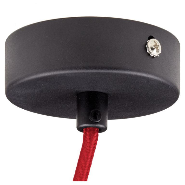 famlights | Betonpendelleuchte Daniela mit rotem Kabel in Grau E27 max. 25W