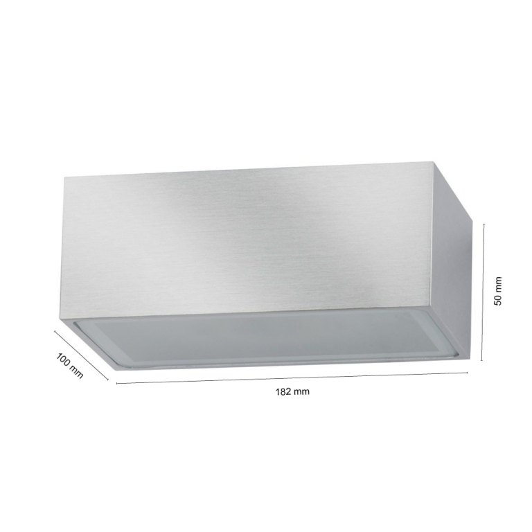 famlights famlights | LED Wandleuchte Eindhoven Aluminium in Silber 182 mm