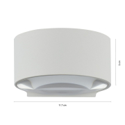 famlights | LED Wandleuchte Hudson Aluminium in Weiß