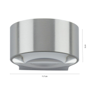 famlights | LED Wandleuchte Hudson Aluminium in Silber