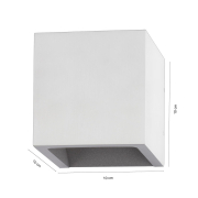 famlights | LED Wandleuchte Cube Aluminium in Silber