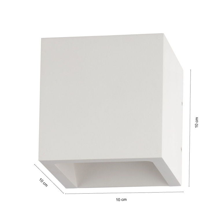 famlights famlights | LED Wandleuchte Cube Aluminium in Weiß